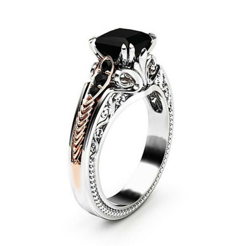 Elegant 925 Silver Black Sapphire Ring New - Picture 2 of 5